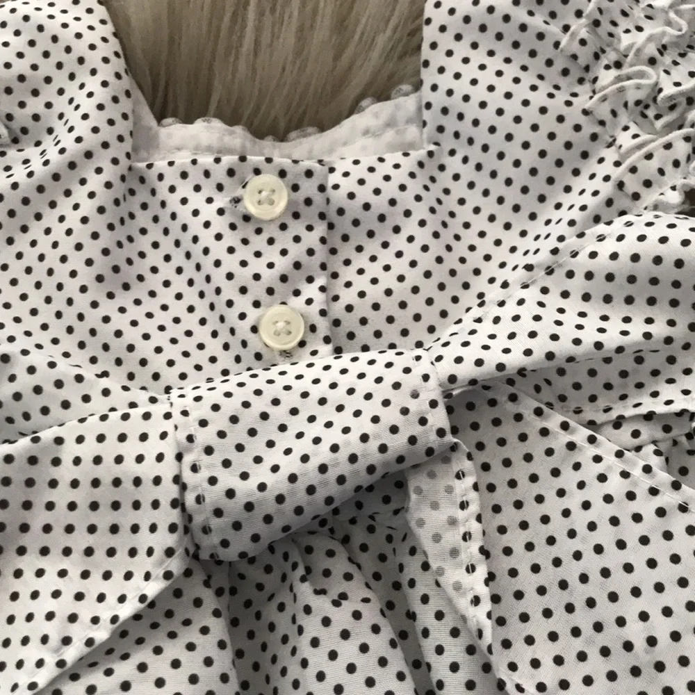 MARMELLATA Satin Dots Raffle Roses Formal Baby Girl Dress | 12 Months